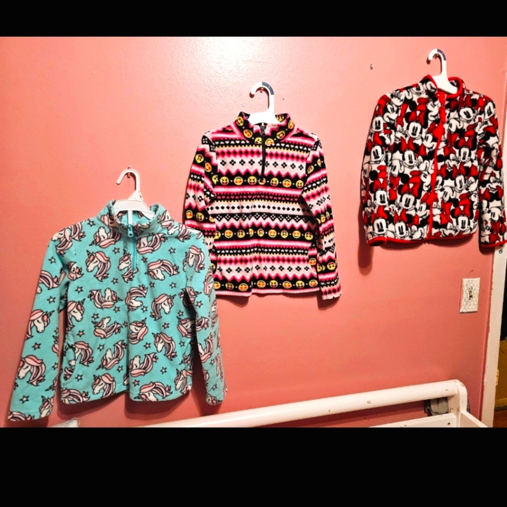 Minnie mouse unicorn Fleece sweaters girl 5/6